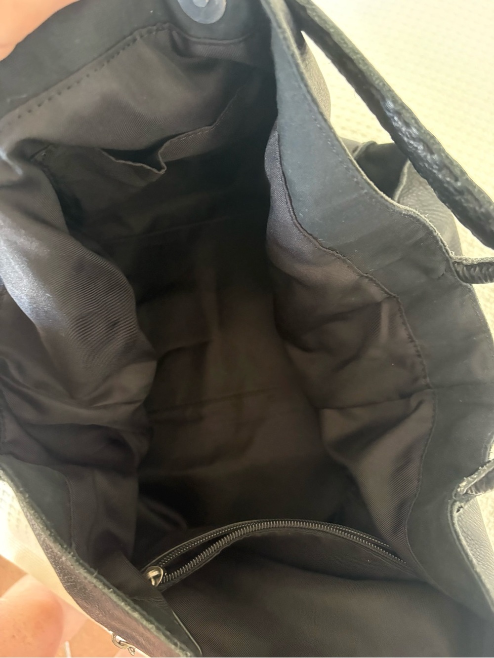 The Sak Los Feliz Black Leather & Suede Shoulder Hobo Tote Bag Boho - Picture 9 of 10